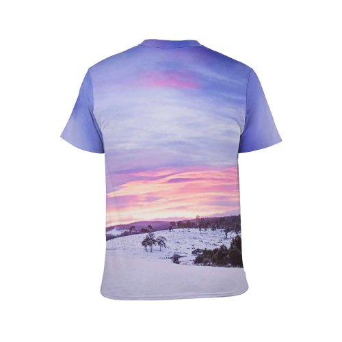 yanfind Adult Full Print T-shirts (men And Women) Clouds Dawn Dusk Forest Freezing Frost Frosty Frozen Idyllic Scenic