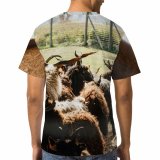 yanfind Adult Full Print T-shirts (men And Women) Countryside Agriculture Farm Outdoors Cow Rural Sheep Farming Barn Pasture Hay Goat