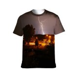 yanfind Adult Full Print Tshirts (men And Women) Storm Dark Tree Thunder Landscape Night