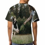 yanfind Adult Full Print T-shirts (men And Women) Beautiful Carefree Cattle Cow Dairy Dress Farm Farmland Female Field Flock