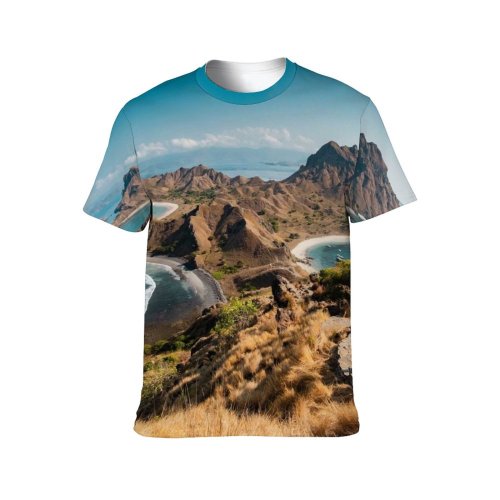 yanfind Adult Full Print T-shirts (men And Women) Sea Landscape Beach Sand Bay Summer Travel Seascape Seashore Island Rock