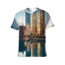 yanfind Adult Full Print T-shirts (men And Women) Apartment Architecture Area Sky Building Calm City Cityscape Clear Complex Construction