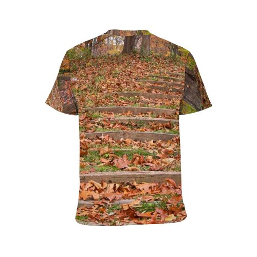 yanfind Adult Full Print Tshirts (men And Women) Fall Hdr Stair Stairs Stairway Stairwell Staircase Trail Path Pathway Way Grass