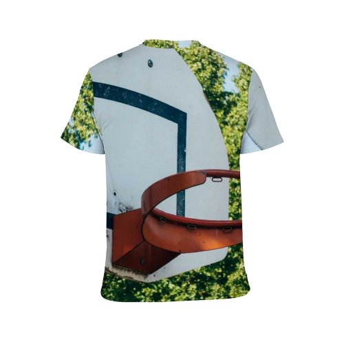 yanfind Adult Full Print T-shirts (men And Women) Wood Tree High Fun Web Leisure Basketball Hoop