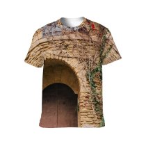 yanfind Adult Full Print T-shirts (men And Women) Building Wall Architecture Travel Window Stone Traditional Arch Town Family Facade Brick