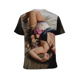yanfind Adult Full Print T-shirts (men And Women) Fashion Love Girl Bed Bedroom Model Portrait Family Sleep Sexy Nude Underwear