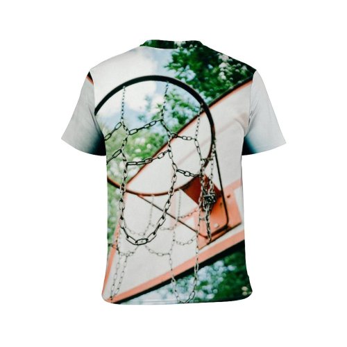 yanfind Adult Full Print T-shirts (men And Women) Wood Landscape Street Summer Grass Tree Ball Basketball Outdoors Web Recreation
