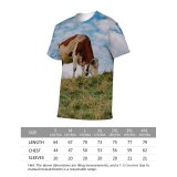 yanfind Adult Full Print T-shirts (men And Women) Landscape Countryside Agriculture Farm Grassland Milk Outdoors Rural Farmland Pasture Hayfield