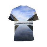 yanfind Adult Full Print T-shirts (men And Women) Architectural Design Architecture Buildings Clouds Futuristic Glass Items Reflection Sky