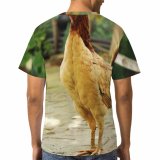 yanfind Adult Full Print T-shirts (men And Women) Bird Farm Grass Chicken Beak Portrait Hen Outdoors Rural Wildlife Feather Poultry