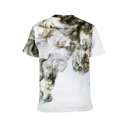 yanfind Adult Full Print T-shirts (men And Women) Abstract Aroma Art Curve Dynamic Elegant Flow form Incense Magic Motion-