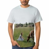yanfind Adult Full Print T-shirts (men And Women) Cattle Cow Dairy Farm Farmland Female Field Homestead Landscape Lawn Meadow Outdoors
