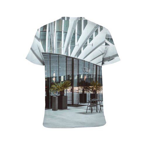 yanfind Adult Full Print T-shirts (men And Women) Architecture Block Building Ceiling City Construction Contemporary Daylight Daytime Design Destination Detail