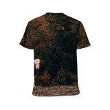 yanfind Adult Full Print T-shirts (men And Women) Dawn Landscape Countryside Agriculture Farm Leaf Fall Grassland Outdoors Gold Cattle Cropland