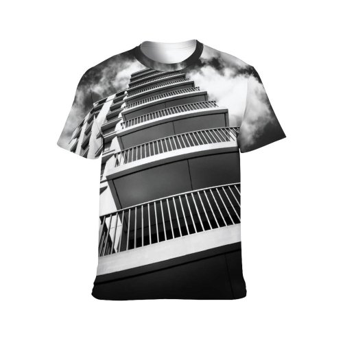 yanfind Adult Full Print T-shirts (men And Women) Architectural Design Architecture Building Daylight Exterior Futuristic Glass Items Panels Shot