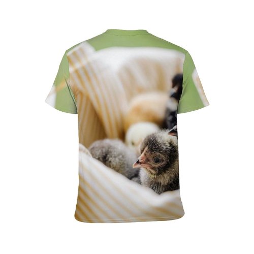 yanfind Adult Full Print T-shirts (men And Women) Bird Cute Grass Easter Chicken Outdoors Baby Family Little Newborn Poultry