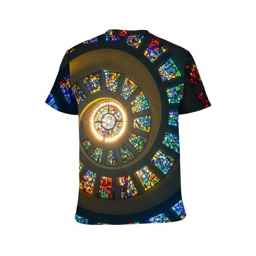 yanfind Adult Full Print T-shirts (men And Women) Light Abstract Travel Time Design Round Decoration Circular Interior Contemporary Proportion