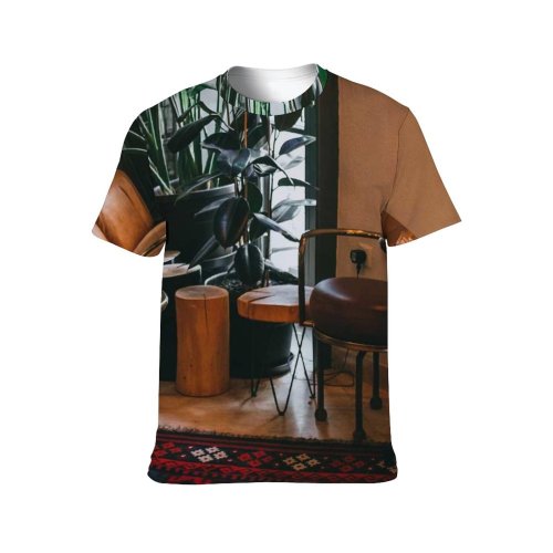 yanfind Adult Full Print T-shirts (men And Women) Atmosphere Botany Café Cafeteria Calm Carpet Chair Classic Comfort Cozy Decor Decoration