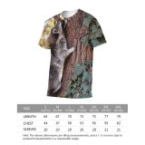 yanfind Adult Full Print T-shirts (men And Women) Wood Bird Park Leaf Fall Rodent Outdoors Wild Ivy Wildlife Squirrel