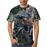 yanfind Adult Full Print T-shirts (men And Women) Wood Cute Tree Fur Baboon Monkey Outdoors Baby Jungle Wildlife Primate