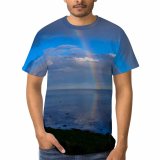 yanfind Adult Full Print T-shirts (men And Women) Dawn Dusk Idyllic Ocean Rainbow Reflection Scenery Scenic Sea Seashore Sky Tranquil