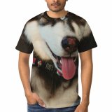 yanfind Adult Full Print T-shirts (men And Women) Portrait Canidae Eskimo Dog Fur Furry Heterocromia Pet Tongue Wolf