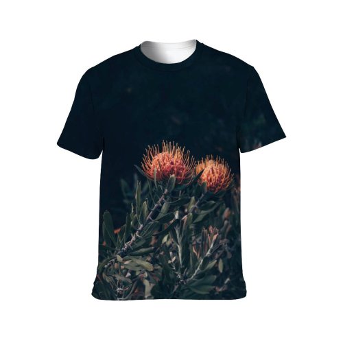 yanfind Adult Full Print T-shirts (men And Women) Light Summer Winter Leaf Tree Fall Christmas Outdoors Evergreen Flame