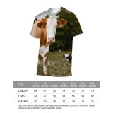 yanfind Adult Full Print T-shirts (men And Women) Countryside Agriculture Farm Grass Grassland Milk Cow Rural Calf Farmland Pasture