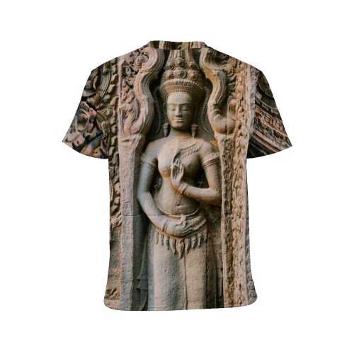 yanfind Adult Full Print T-shirts (men And Women) Art Travel Door Castle Church Gate Sculpture Decoration Religion Traditional Carve