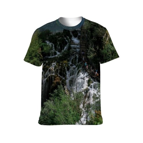 yanfind Adult Full Print T-shirts (men And Women) Aqua Branch Bush Cascade Cliff Destination Energy Flora Flow Foliage From