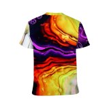 yanfind Adult Full Print T-shirts (men And Women) Art Wave Texture Abstract Motion Design Creativity Surreal Rainbow Motley