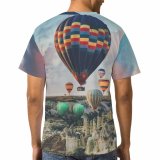 yanfind Adult Full Print T-shirts (men And Women) Dawn Landscape Sunset High Travel Adventure Outdoors Hot Balloon Recreation