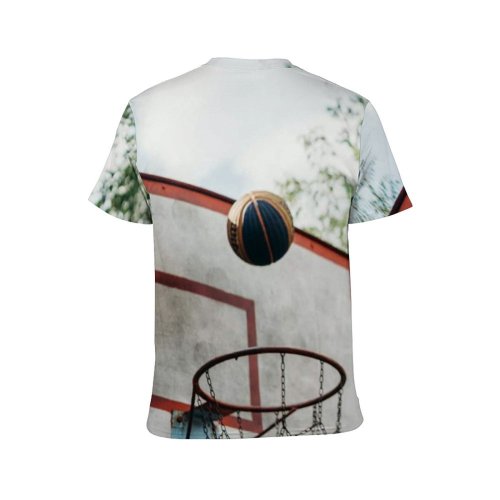 yanfind Adult Full Print T-shirts (men And Women) Backboard Ball Basketball Basket Court Hoop Rim Ring Game High Net Nobody