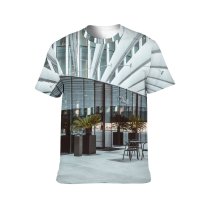 yanfind Adult Full Print T-shirts (men And Women) Architecture Block Building Ceiling City Construction Contemporary Daylight Daytime Design Destination Detail