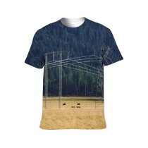 yanfind Adult Full Print T-shirts (men And Women) Bushy Calm Countryside Cow Eat Ecology Feed Field Flora Forest Freedom