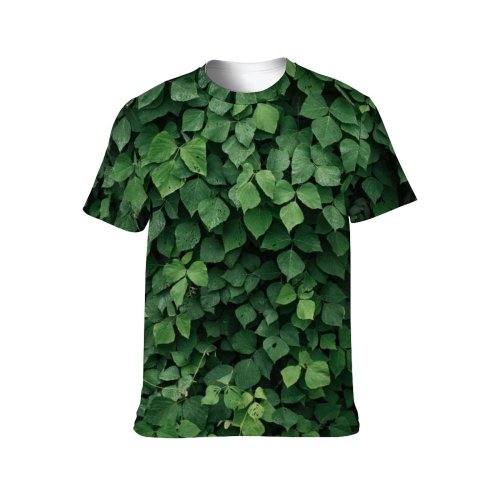 yanfind Adult Full Print T-shirts (men And Women) Wood Texture Garden Abstract Leaf Outdoors Ivy Flora Growth Beautiful Clover
