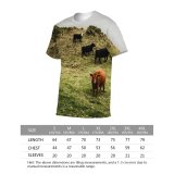 yanfind Adult Full Print T-shirts (men And Women) Landscape Field Agriculture Farm Grass Grassland Milk Bull Cow Rural Farmland