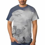 yanfind Adult Full Print Tshirts (men And Women) Mountains Snow Landscape Sky Clouds Winter Trees Cliffs