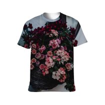 yanfind Adult Full Print T-shirts (men And Women) Beautiful Blooming Bouquet Building Café Chair Colorful Decor Decorative Delicate Exterior