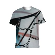 yanfind Adult Full Print T-shirts (men And Women) Girl Rope Fence Cage Child Iron Wire Hanging Barbed