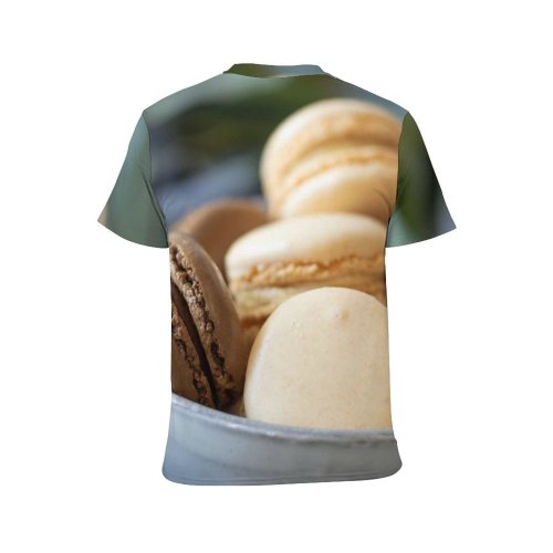 yanfind Adult Full Print T-shirts (men And Women) Wood Dark Rustic Milk Baking Homemade Ingredients Meringue Indulgence Stacks Round
