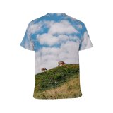 yanfind Adult Full Print T-shirts (men And Women) Landscape Countryside Hill Tree Fall Travel Cloud Grassland Outdoors Rural Country