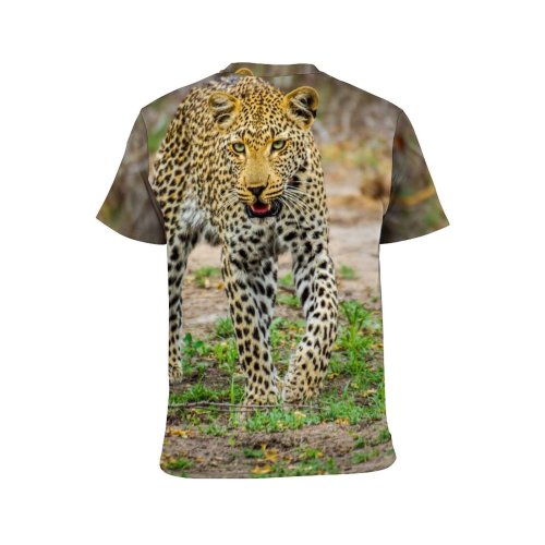 yanfind Adult Full Print T-shirts (men And Women) Grass Big Fur Cat Outdoors Wild Hunter Leopard Safari Wildlife