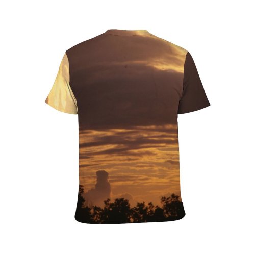yanfind Adult Full Print T-shirts (men And Women) Landscape Sunset Sunrise Sky Clouds Peaceful Trees Plants-