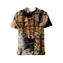 yanfind Adult Full Print T-shirts (men And Women) Big Fur Cage Cat Outdoors Wild Tropical Leopard Wildlife Danger