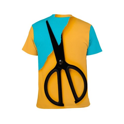 yanfind Adult Full Print T-shirts (men And Women) Art Silhouette Abstract Design Creativity Retro Scissors Sharp Conceptual