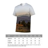 yanfind Adult Full Print T-shirts (men And Women) Dawn Landscape Sunset Field Desert Agriculture Farm Grass Travel Grassland Outdoors