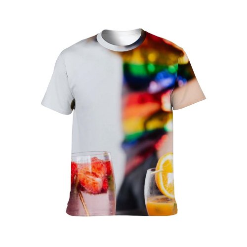 yanfind Adult Full Print T-shirts (men And Women) Summer Girl Cocktail Glass Breakfast Sweet Fun Health Fruit Delicious Juice