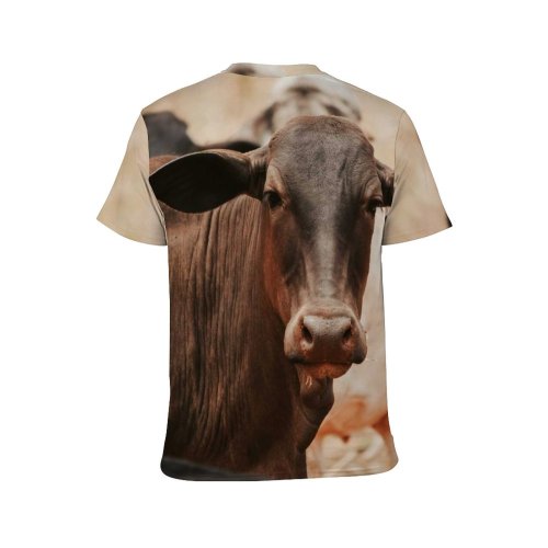 yanfind Adult Full Print T-shirts (men And Women) Blurred Bovine Cattle Countryside Cow Creature Eat Farm Farmland Fauna Feed Field