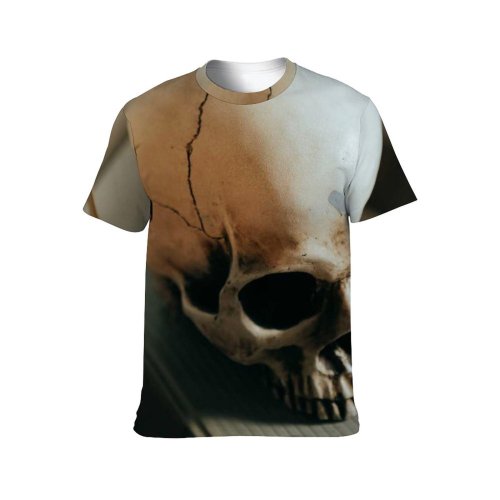 yanfind Adult Full Print T-shirts (men And Women) Bone Stack Books Dead Death Gothic Heart Horror Love Retro Rough Rusty